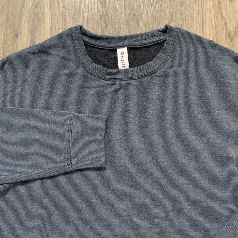 Athleta‎ Sweatshirt Womens XS Blue Crew Neck Long Sleeve Super Soft Pullover